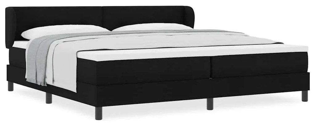 vidaXL Κρεβάτι box spring με στρώμα Μαύρο 200 x 200 cm ύφασμα