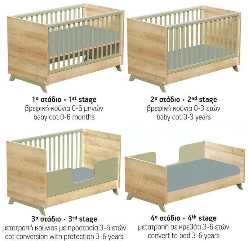 Casababy Rio Βρεφικό Κρεβάτι Μετατρεπόμενο Σε Προεφηβικό