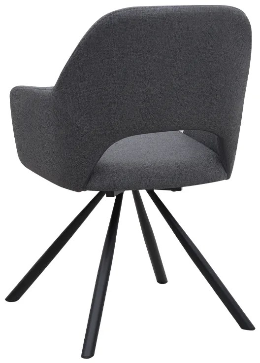 Πολυθρόνα τραπεζαρίας Gabriel Megapap γκρι ύφασμα - μεταλλικό μαύρο πόδι 58x60x85εκ.