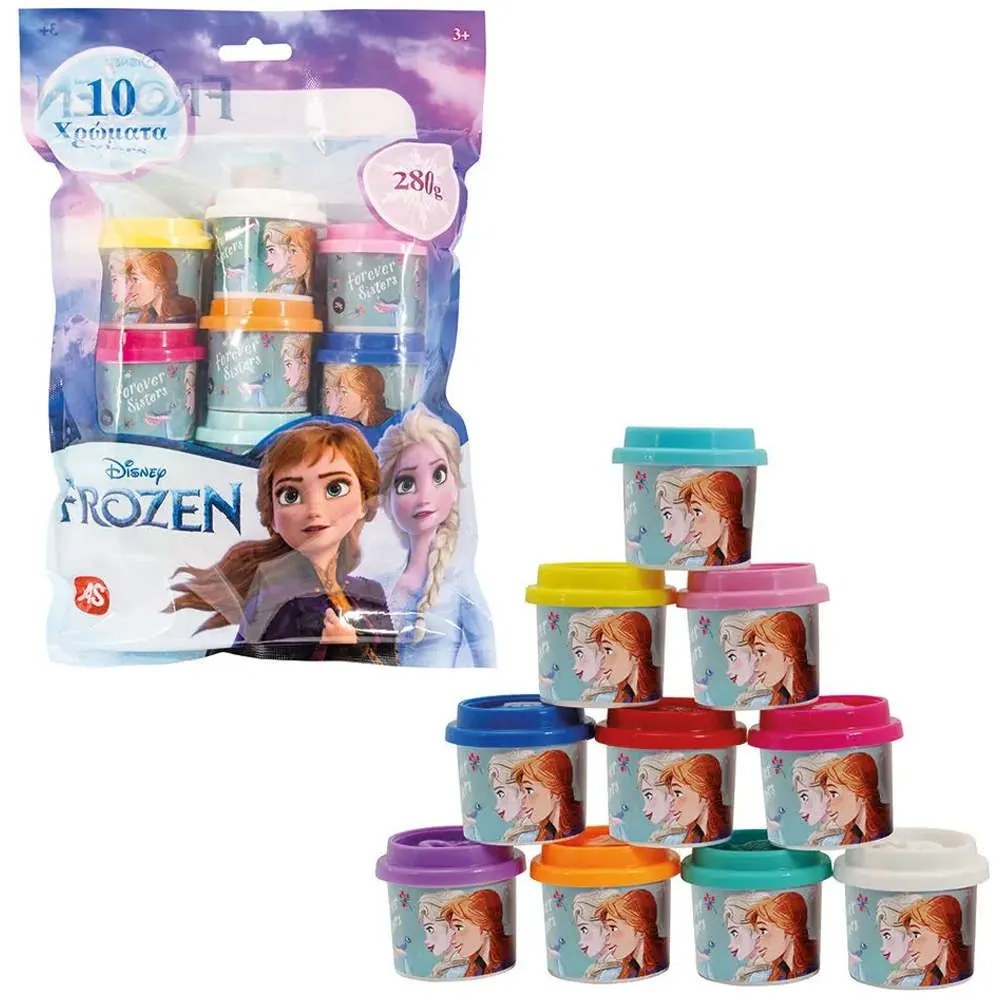 Πλαστελίνη Disney Frozen 1045-03598 Σακουλάκι Με 10 Βαζάκια - Καλουπάκια 280gr Multi As Company