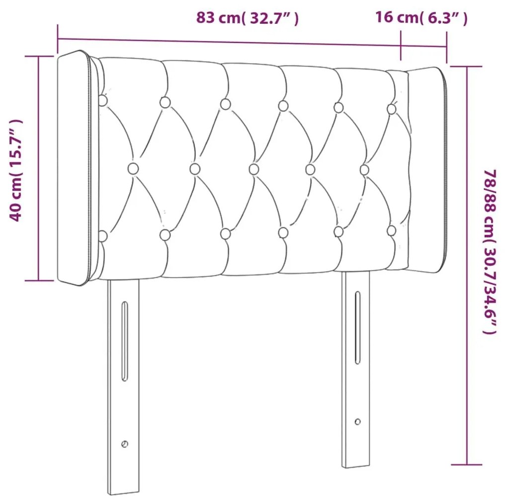 Κεφαλάρι Κρεβατιού LED Taupe 83x16x78/88 εκ. Υφασμάτινο - Μπεζ-Γκρι