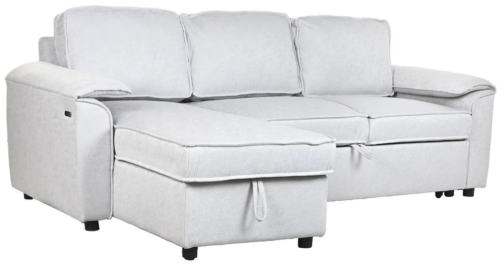 Καναπές-Κρεβάτι Home ESPRIT Ανοιχτό Γκρι Σύγχρονη 220 x 153 x 88 cm