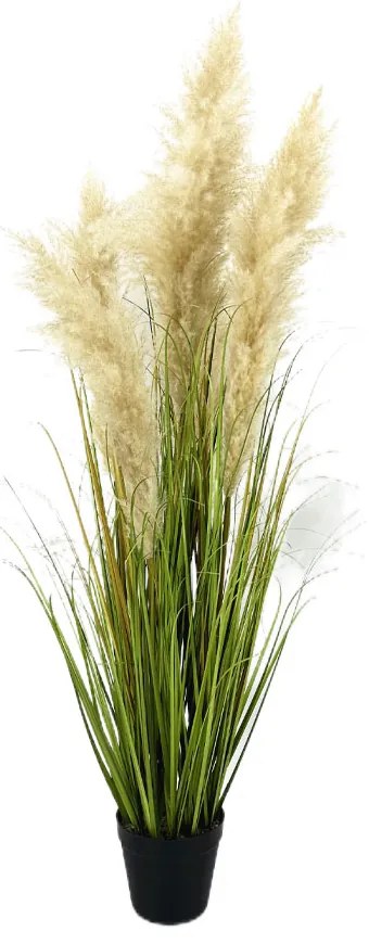 GRASS 5 ΤΕΧΝΗΤΟ ΦΥΤΟ ΠΡΑΣΙΝΟ ΚΑΦΕ ΜΠΕΖ H122cm - PVC - 028611