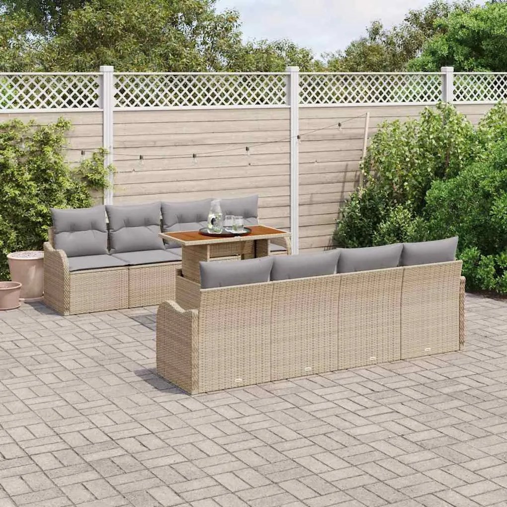 vidaXL Σετ Καναπέ Κήπου 7 pcs μπεζ και ανοιχτό γκρι 100 x 55 x 73 εκ