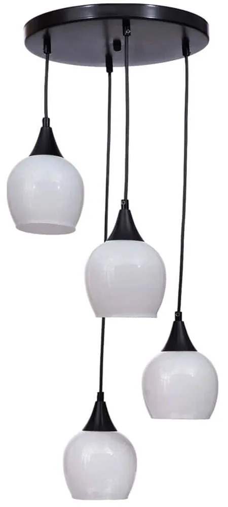 Φωτιστικό Οροφής 534LUN6172 Φ30x80cm 4xE27 40W White-Black Opviq