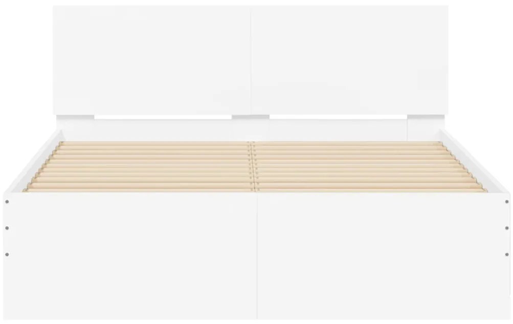 vidaXL Πλαίσιο Κρεβατιού με Κεφαλάρι/LED Λευκό 120x190 εκ.