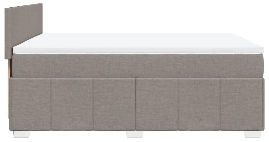 Κρεβάτι Boxspring με Στρώμα Taupe 140x190 εκ. Υφασμάτινο - Μπεζ-Γκρι