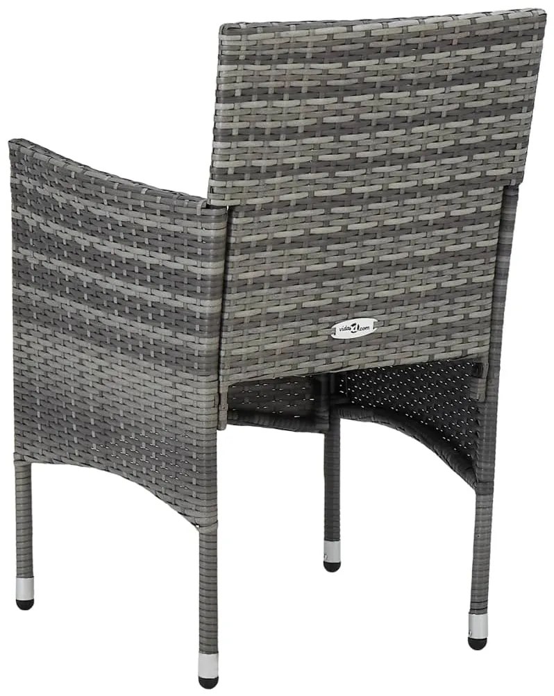 vidaXL Καρέκλες Τραπεζαρίας Κήπου 2 τεμ. Γκρι από Συνθετικό Ρατάν