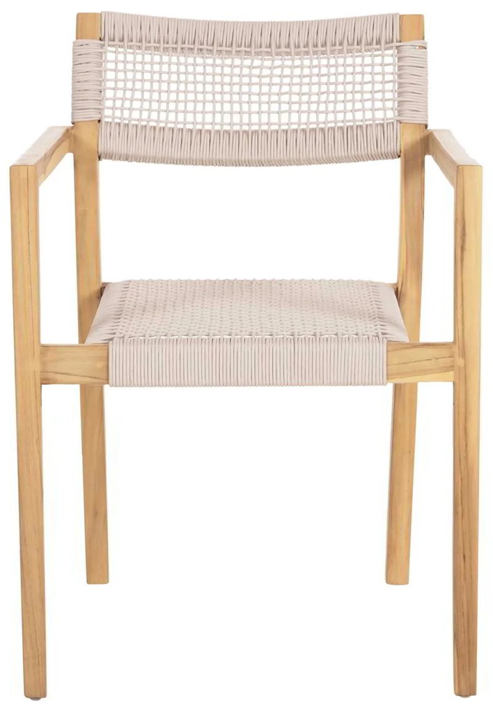 ΠΟΛΥΘΡΟΝΑ CHARLOTTE HM9637.07 ΞΥΛΟ TEAK ΦΥΣΙΚΟ &amp; ΜΠΕΖ ΣΧΟΙΝΙ 58x61x81Yεκ.