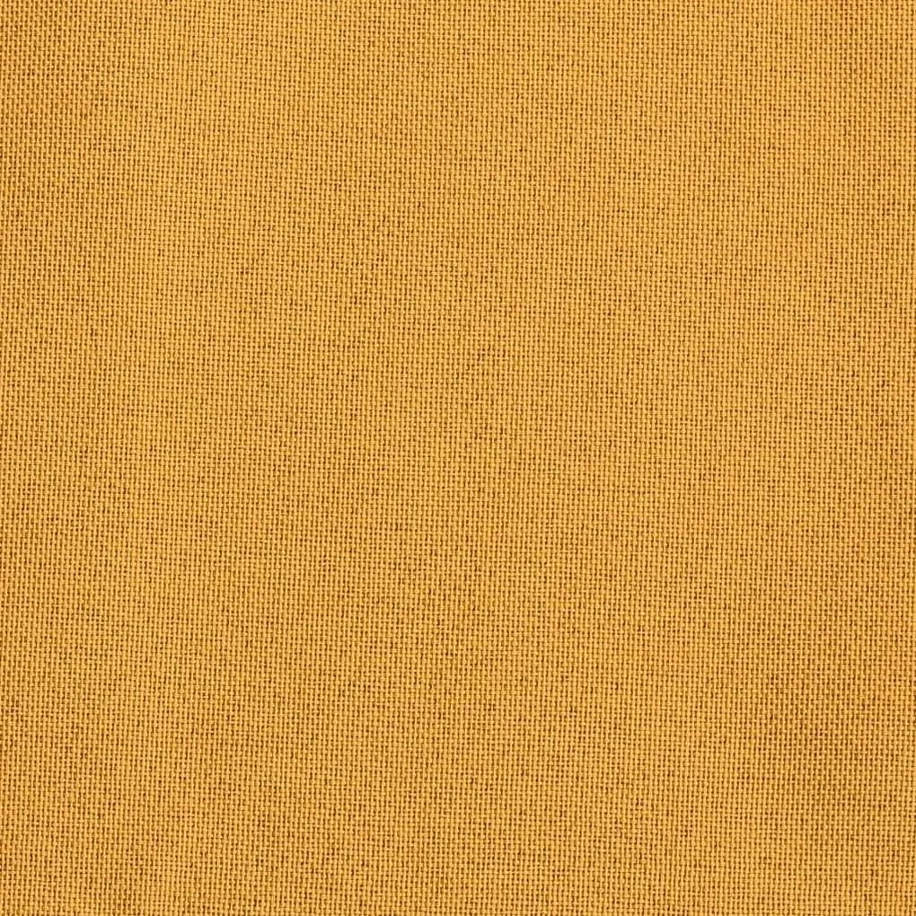 vidaXL Κουρτίνα Συσκότισης με Όψη Λινού & Τρουκς Κίτρινη 290 x 245 εκ.