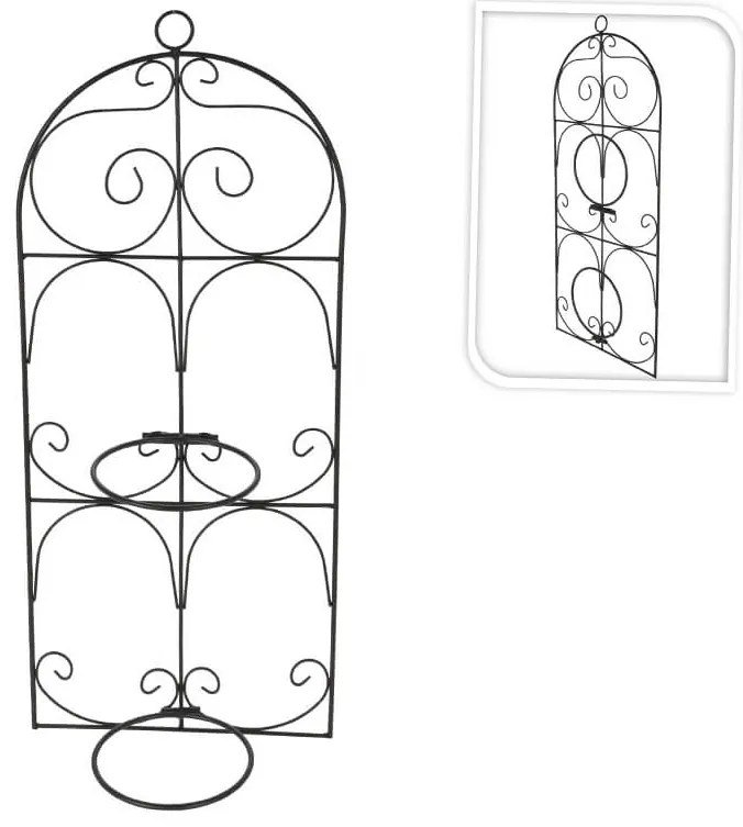 Επιτοίχια Βάση για γλάστρες με 2 θέσεις και διαστάσεις 70x29cm - Μαύρο