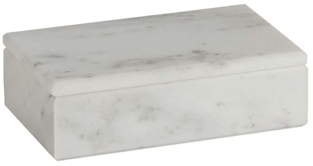 Διακοσμητικό Κουτί Με Καπάκι AH-AX24146 20x12x6cm Marble White Andrea House Μάρμαρο
