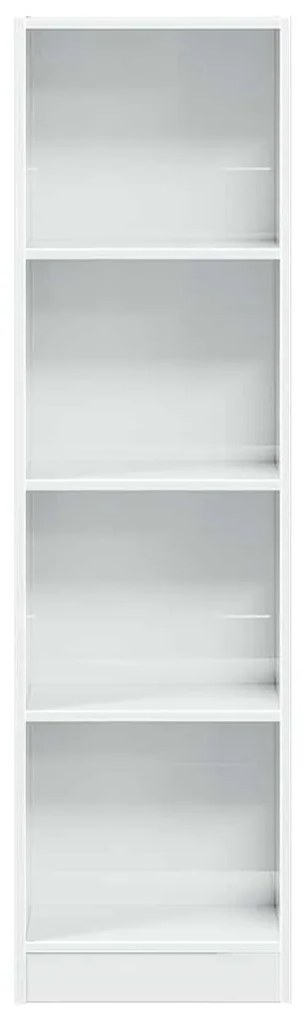 vidaXL Βιβλιοθήκη Γυαλιστερό Λευκό 40x24x143 εκ. Επεξεργασμένο Ξύλο