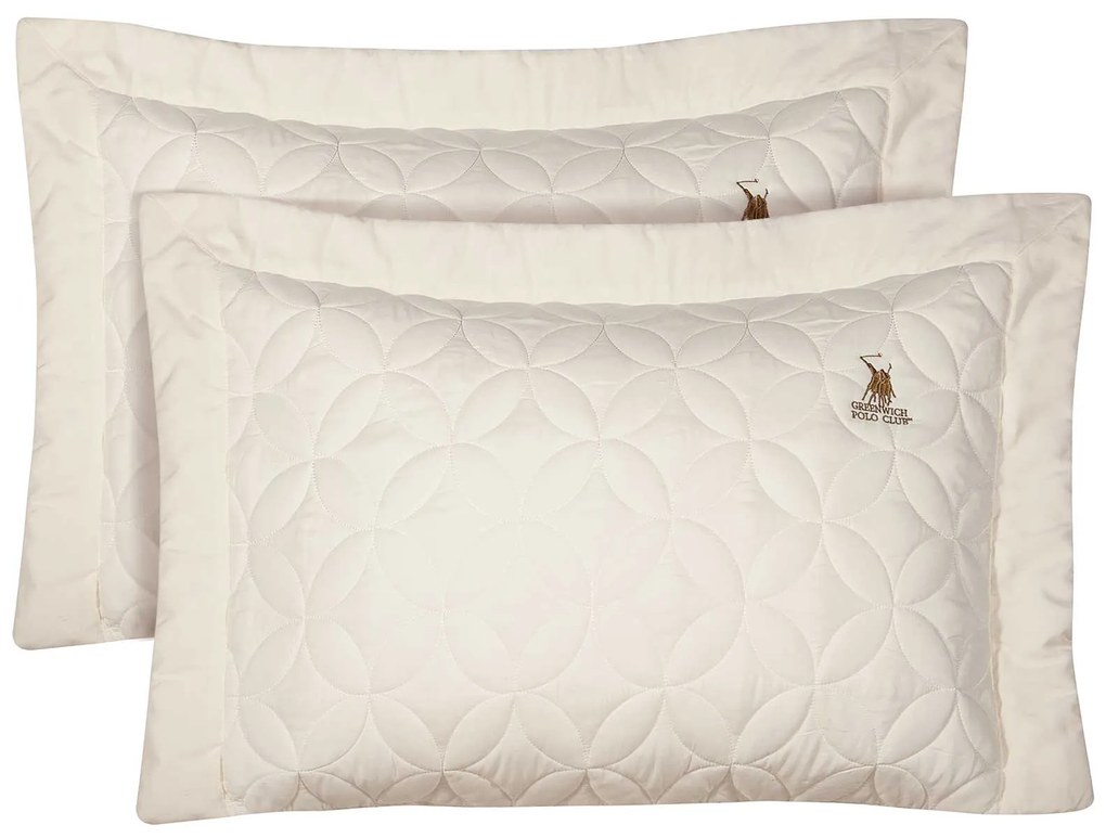 Ζεύγος Μαξιλαροθήκες Microfiber 50x70+8εκ. Classic 2358 Εκρού Greenwich Polo Club