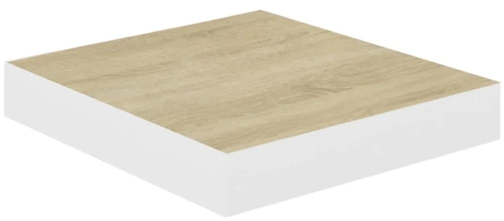 vidaXL Ράφια Τοίχου 2 τεμ. Δρυς και Άσπρο 23x23,5x3,8 εκ. MDF