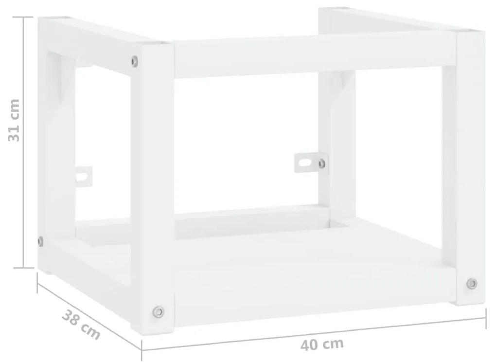 Έπιπλο Μπάνιου Επιτοίχιο Λευκό 40 x 38 x 31 εκ. Σιδερένιο - Λευκό