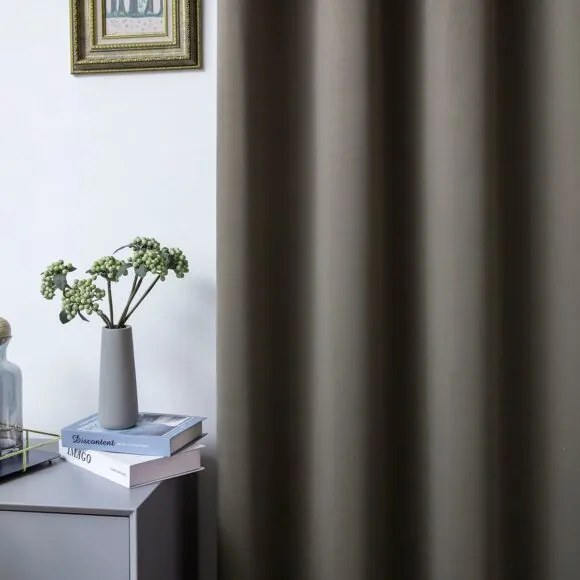 Beauty Home Κουρτίνα Blackout σκίασης με 8 κρίκους Ideal Art 8400 140x270 Καφέ