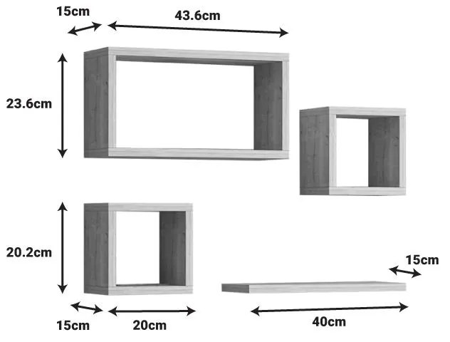 Ραφιέρα Babine μελαμίνη σε oak απόχρωση 84x15x44εκ 84x15x44 εκ.