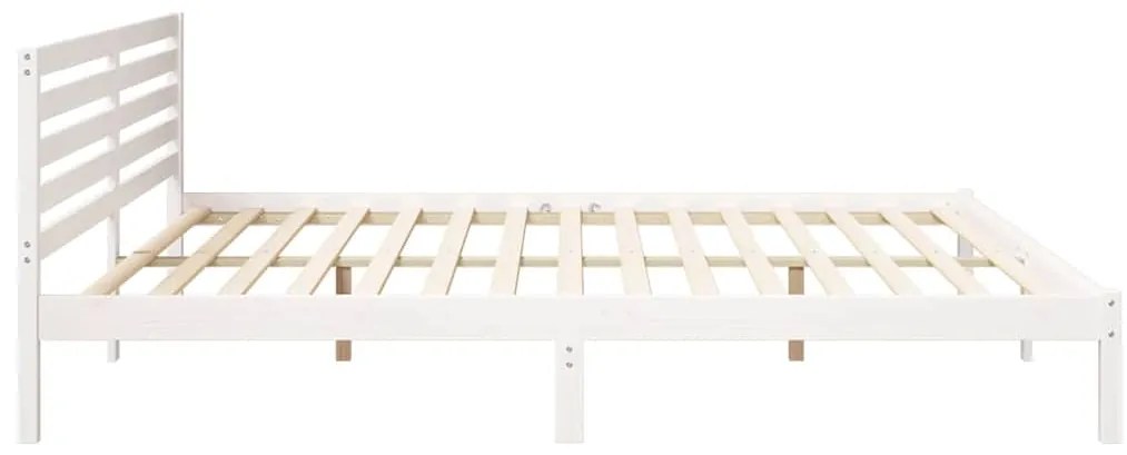 vidaXL Σκελετός Κρεβατιού Λευκό 200 x 210 cm Στερεά ξυλεία πεύκου