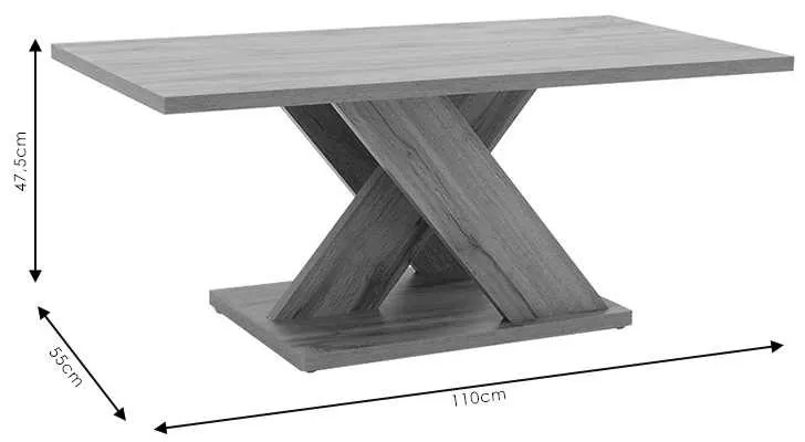 Τραπέζι σαλονιού Solange pakoworld χρώμα sonoma 110x55x47.5εκ