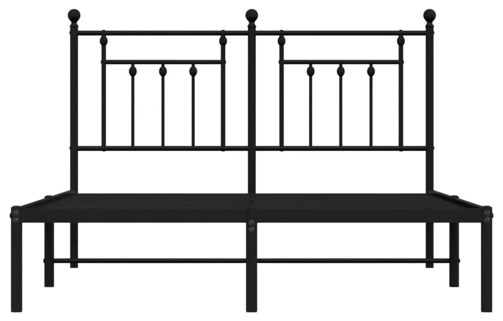 Πλαίσιο Κρεβατιού με Κεφαλάρι Μαύρο 140 x 200 εκ. Μεταλλικό - Μαύρο