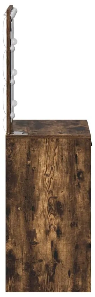 vidaXL Κομοδίνο Καπνιστή δρυς 50 x 41 x 135 εκ Επεξεργασμένο ξύλο