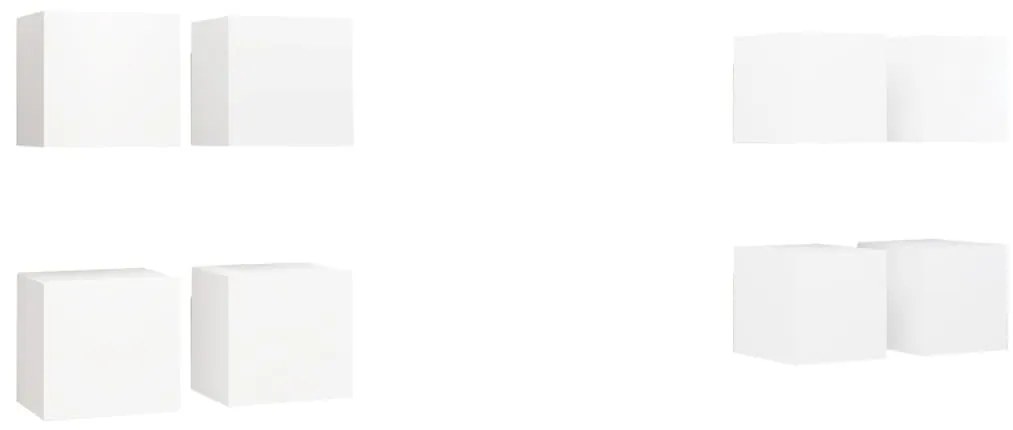 vidaXL Έπιπλα Τηλεόρασης Κρεμαστά 8 Τεμαχίων Λευκό 30,5 x 30 x 30 εκ.