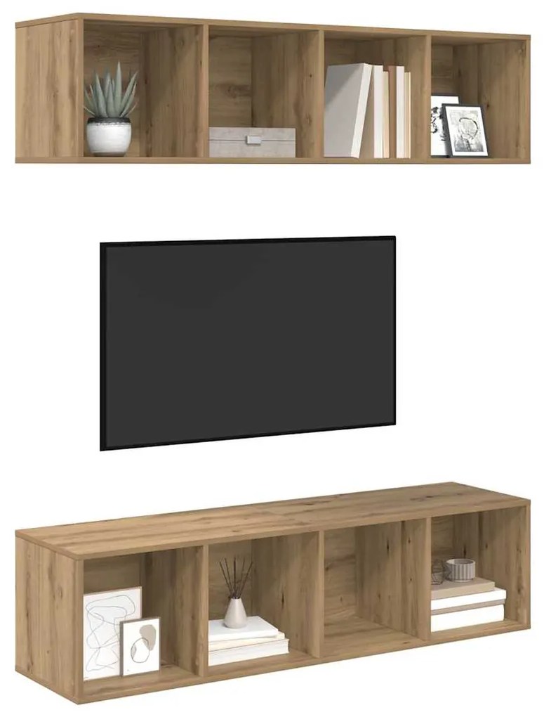 vidaXL Σετ επίπλου τηλεόρασης 2 pcs artisan δρυς 37 x 37 x 142.5 εκ