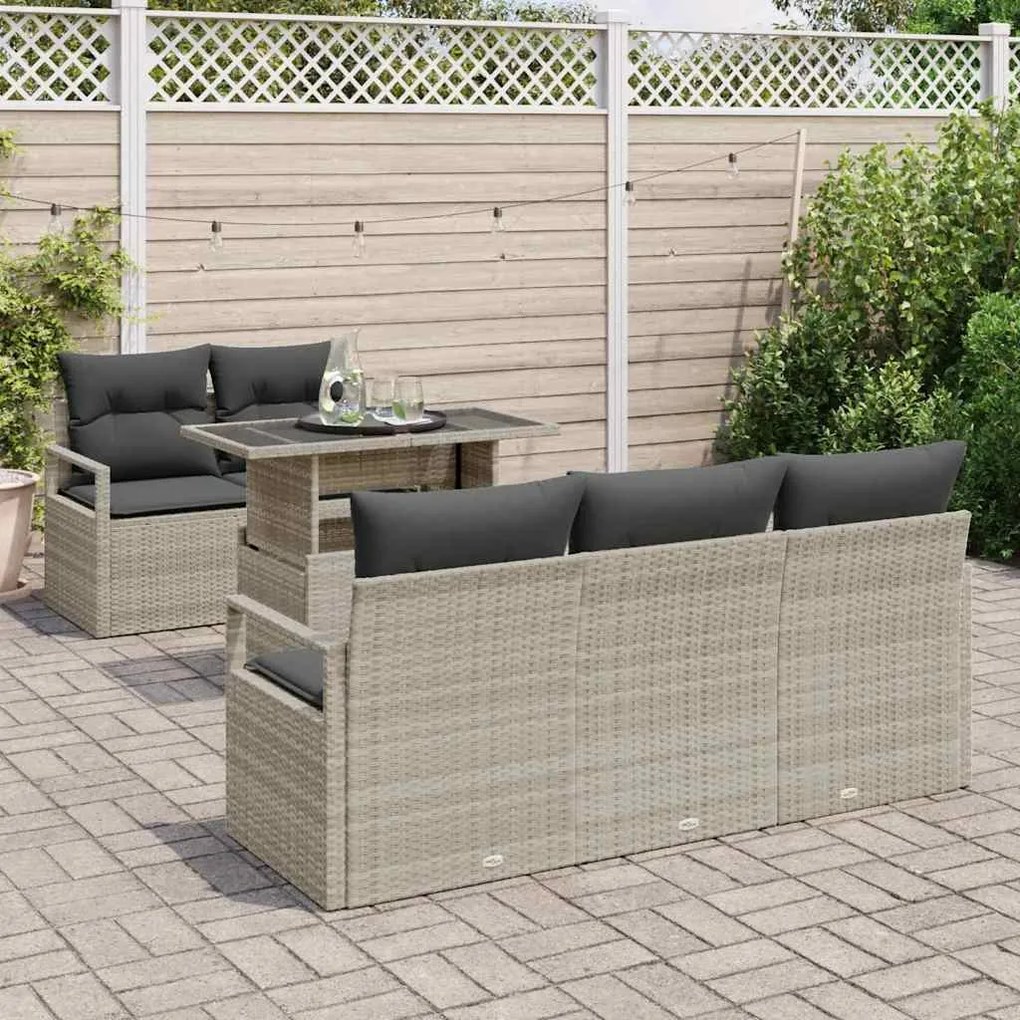 vidaXL Σετ Καναπέ Κήπου 6 pcs Ανοιχτό γκρι 100 x 55 x 73 εκ.