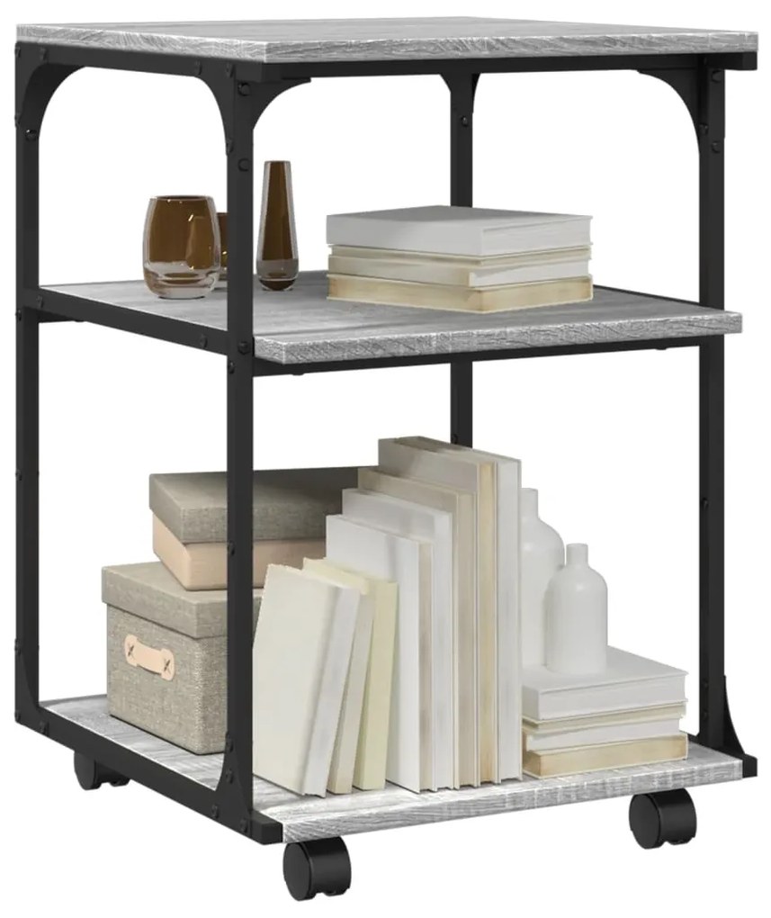 vidaXL Βάση Εκτυπωτή 3 Επιπέδων Γκρι Sonoma 43x48x64 εκ Επεξ. Ξύλο