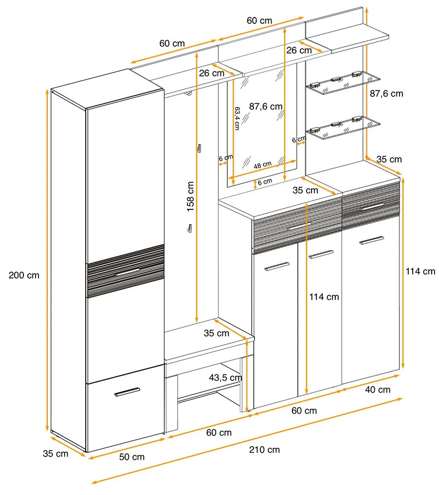 Swap XIX Σύνθεση Καφέ δρυς 280x180x40