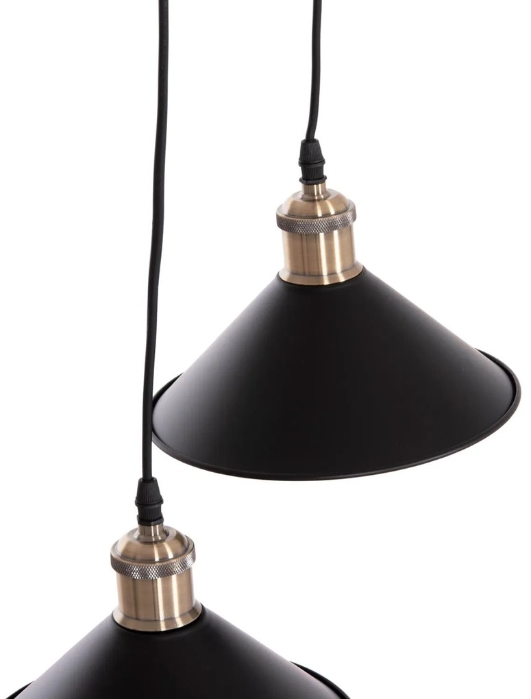 Κρεμαστό φωτιστικό οροφής BELL C7531.11 Δίφωτο Μέταλλο Μαύρο - Χάλκινο Ντουϊ Φ21,5x135Υεκ. 21.5x21.5x135 εκ.