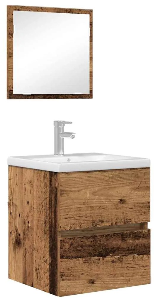 vidaXL Ντουλάπι Μπάνιου με συρτάρι Παλιό Ξύλο 41 x 38.5 x 45 cm