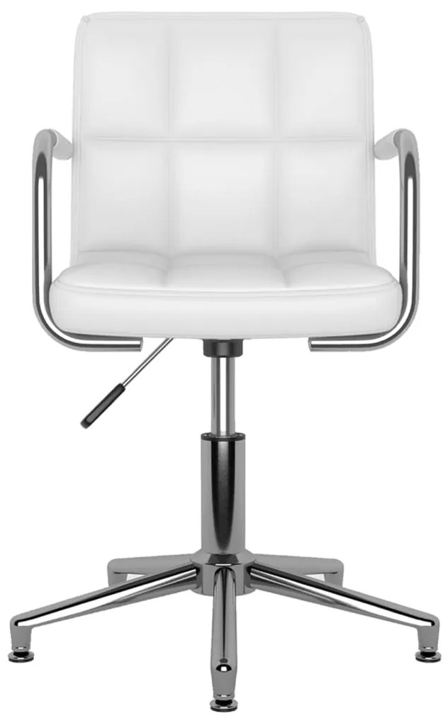 vidaXL Καρέκλες Τραπεζαρίας Περιστρεφόμενες 4 τεμ. Λευκές Δερματίνη