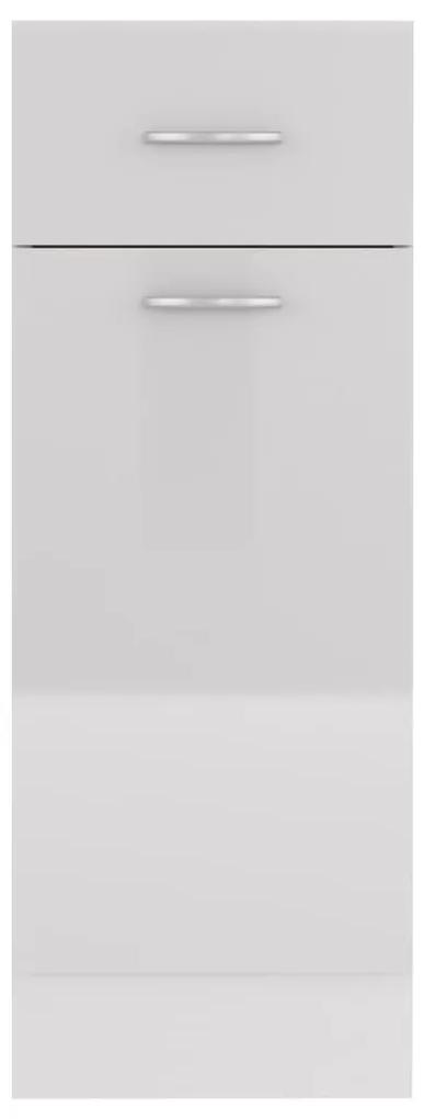 Ντουλάπι με Συρτάρι Γυαλιστερό Λευκό 30x46x81,5 εκ. Μοριοσανίδα - Λευκό