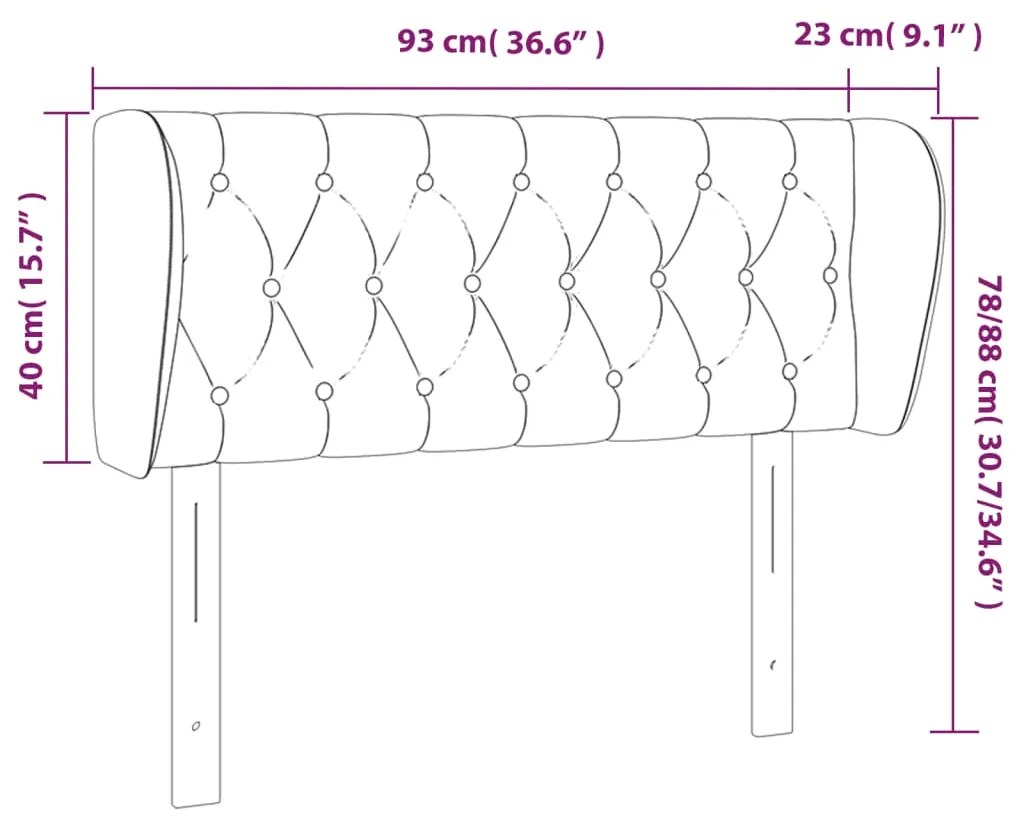 Κεφαλάρι με Πτερύγια Σκούρο Πράσινο 93x23x78/88 εκ. Βελούδινο 3117519