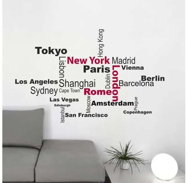 Αυτοκόλλητα τοίχου βινυλίου Cities L 82002 Ango-82002-Ροζ 82002