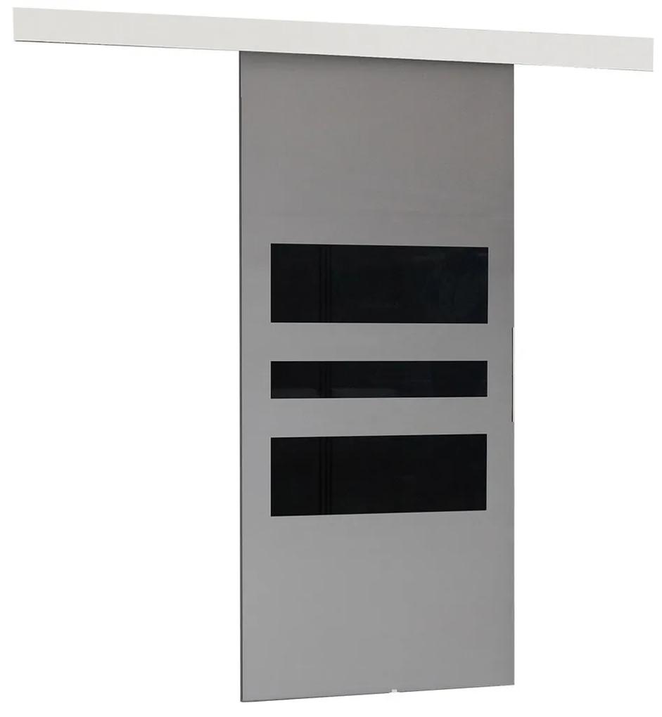 Συρόμενες πόρτες Dover 140, 27 kg, Μαύρο, Ανθρακί, Πλαστικοποιημένη μοριοσανίδα, Γκρι, Αλουμίνιο | Epipla1.gr