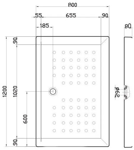 Ντουζιέρα SANITANA Julieta παραλληλόγραμμη-100 x 80 εκ.