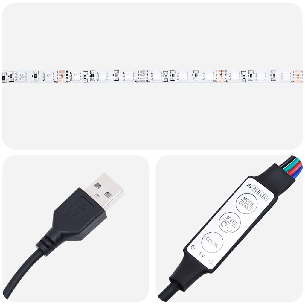 Σκελετός Κρεβατιού με LED Χωρίς Στρώμα Μαύρο 90x190 εκ. - Μαύρο