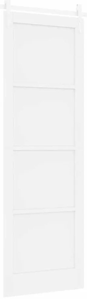 vidaXL Συρόμενη Πόρτα Λευκό 78 x 232 cm Μασίφ ξύλο πεύκου και χάλυβας