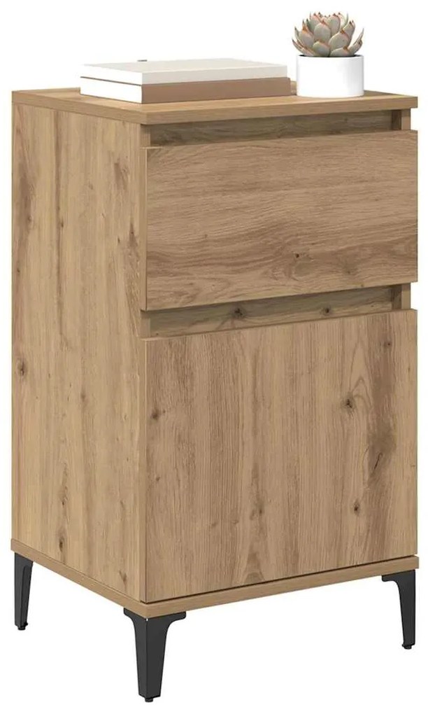 vidaXL Κομοδίνο 2 pcs artisan δρυς 40 x 35 x 70 εκ. Επεξεργασμένο ξύλο