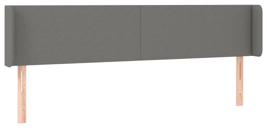 vidaXL Κεφαλάρι Κρεβατιού LED Σκούρο Γκρι 203x16x78/88 εκ. Υφασμάτινο