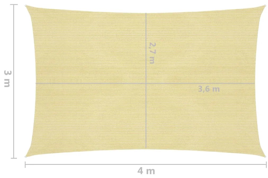 Πανί Σκίασης Μπεζ 3 x 4 μ. από HDPE 160 γρ/μ² - Μπεζ