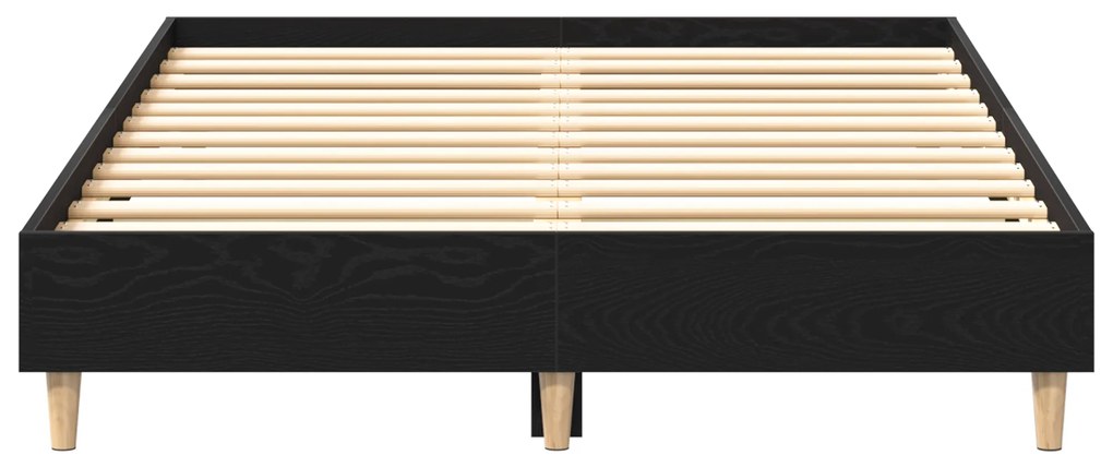 vidaXL Κρεβάτι 135x190 εκ σε Μαύρο Δρυς