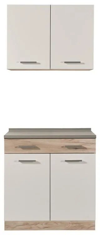 Έτοιμη Σύνθεση Κουζίνα Dalila 80 Γκρί Δρύς - Λευκό 80x51,5x206,5 εκ. 80x51.5x206.5 εκ.