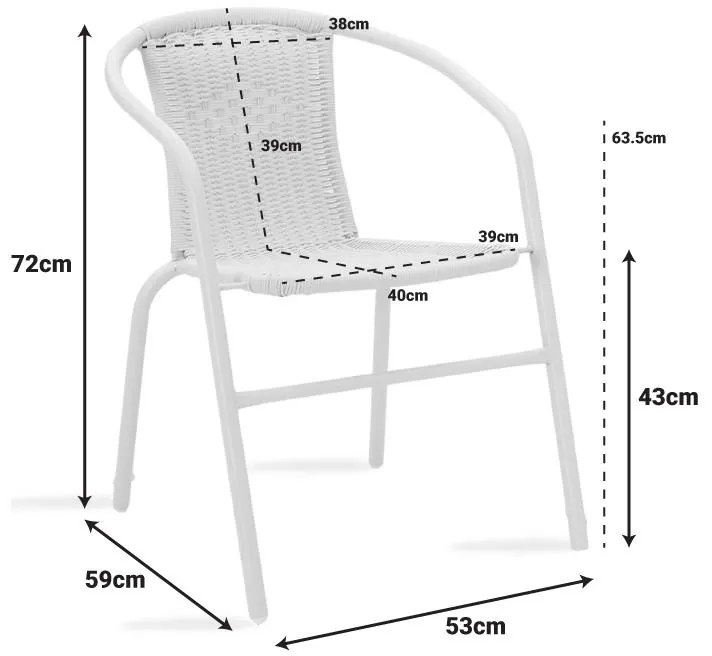 Καρέκλα - Πολυθρόνα Obbi μέταλλο-pe λευκό 54x56x73 εκ. 54x56x73 εκ.