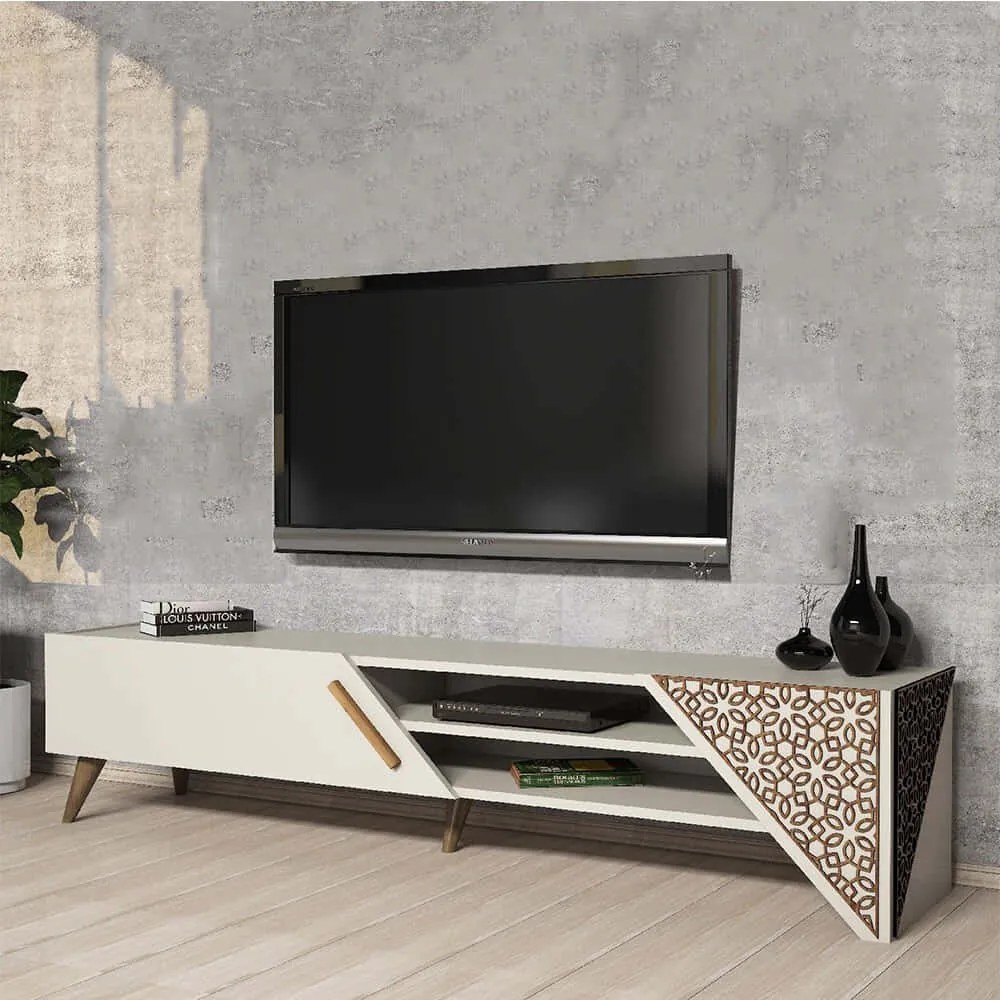 Έπιπλο Τηλεόρασης Beril 845HCT5502 180x37x40cm Cream