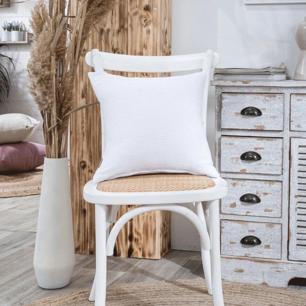 Μαξιλάρι Διακοσμητικό (Με Γέμιση) Anzio 00 White Teoran 43X43 Cotton-Polyester