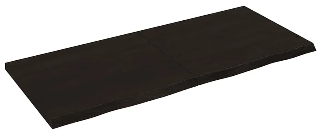 vidaXL Επιφάνεια Τραπεζιού Σκούρο Καφέ 140x60x(2-4)εκ Επεξ. Μασίφ Δρυς